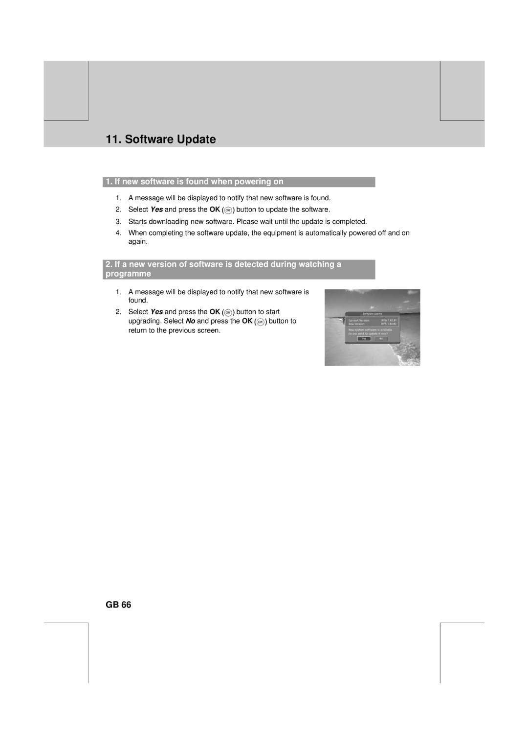 Humax CXC-2000PVR user manual If new software is found when powering on 