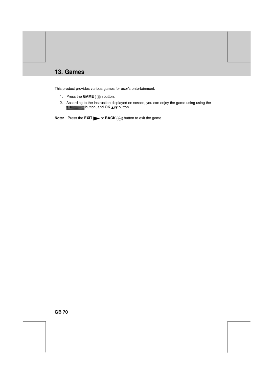 Humax CXC-2000PVR user manual Games 