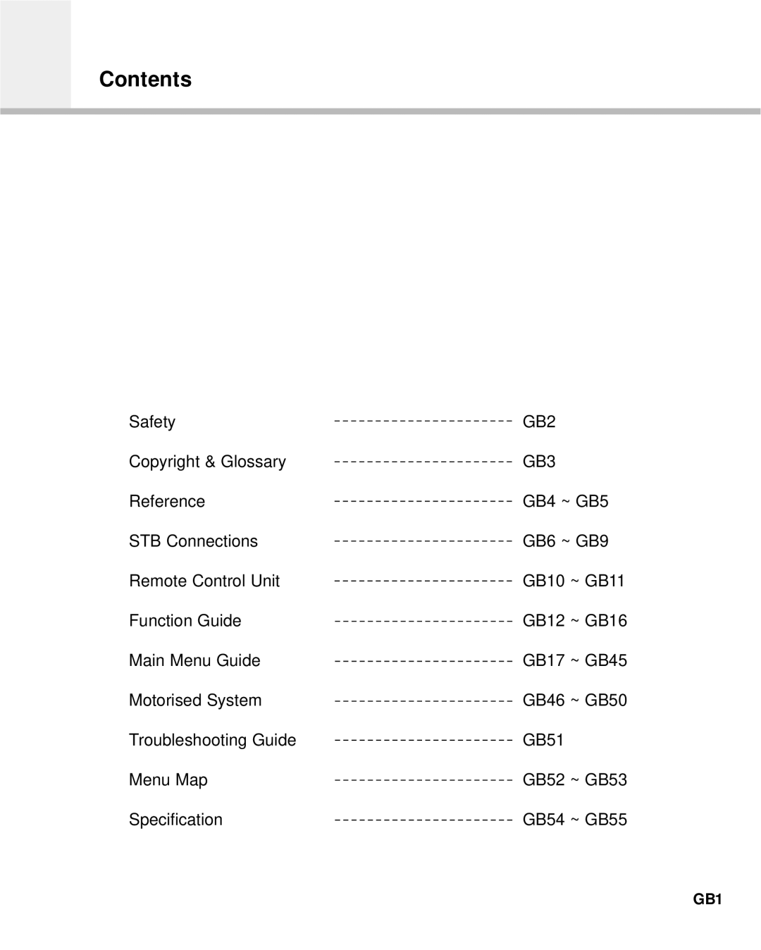 Humax Digital Set-Top Box manual Contents 