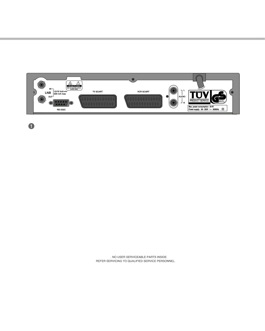 Humax Digital Set-Top Box manual Rear Panel, RS-232C 