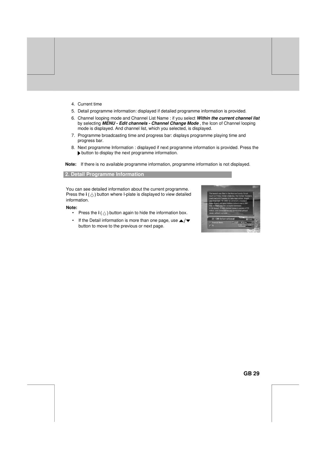 Humax DV-1000T manual Detail Programme Information 