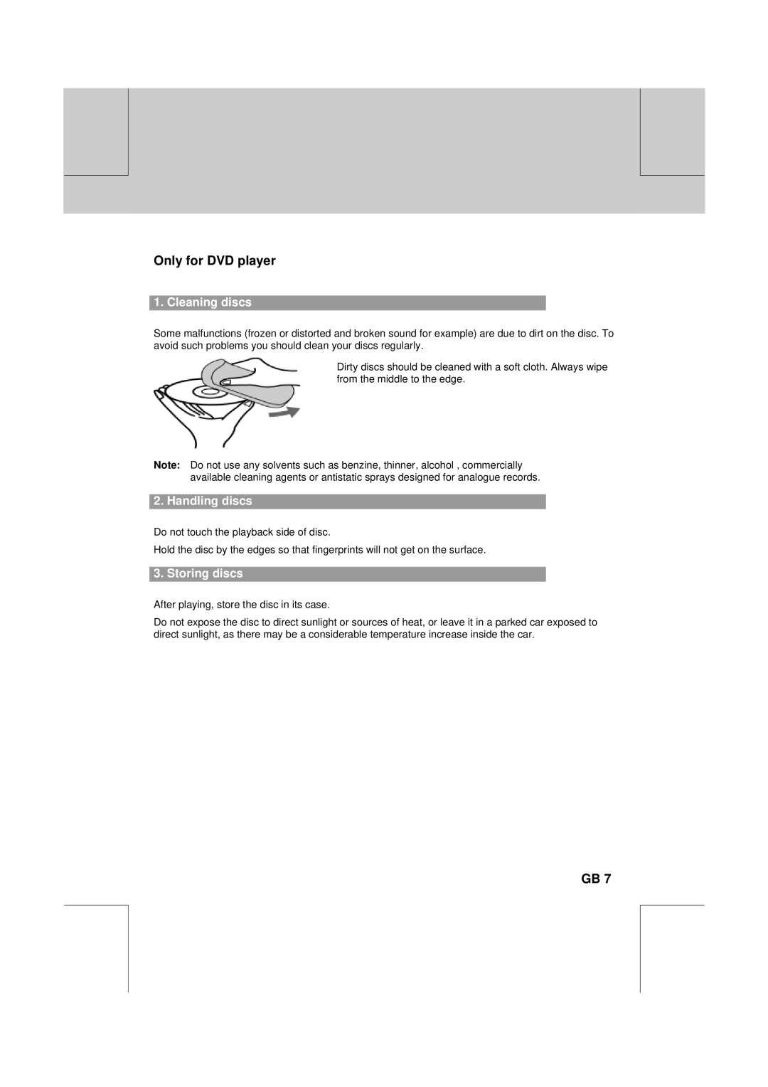 Humax DV-1000T manual Cleaning discs, Handling discs, Storing discs 