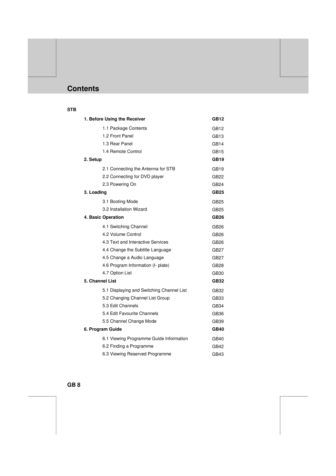 Humax DV-1000T manual Contents 