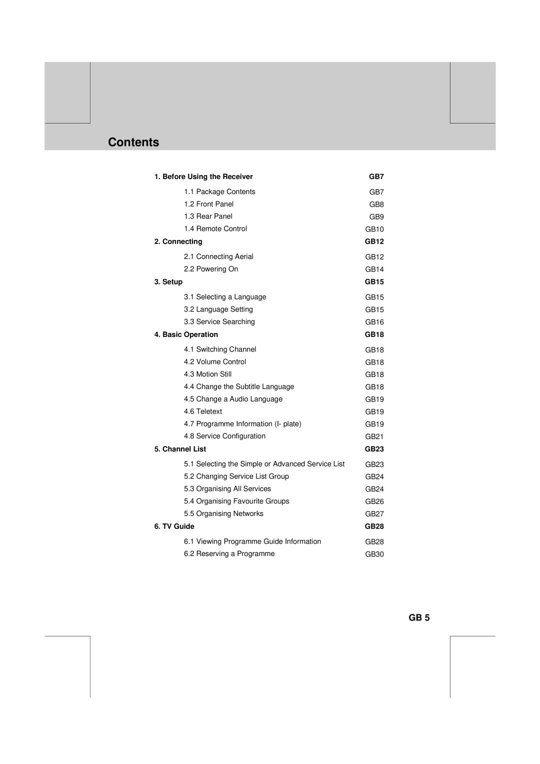 Humax F2-1010T manual Contents 