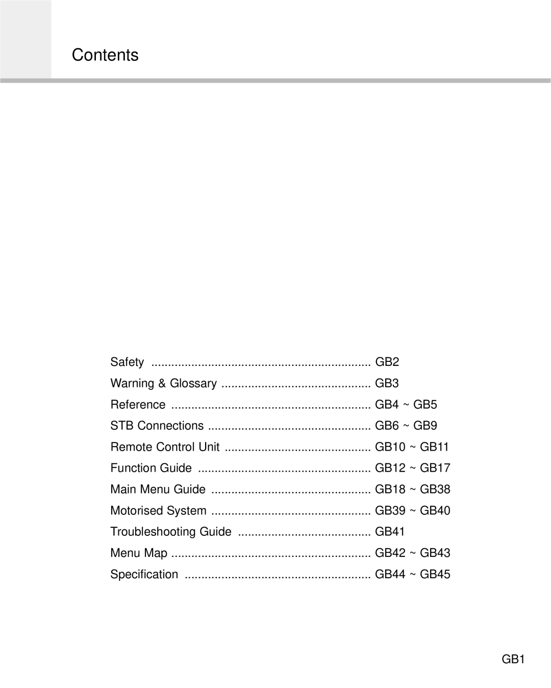 Humax F2-Green manual Contents 