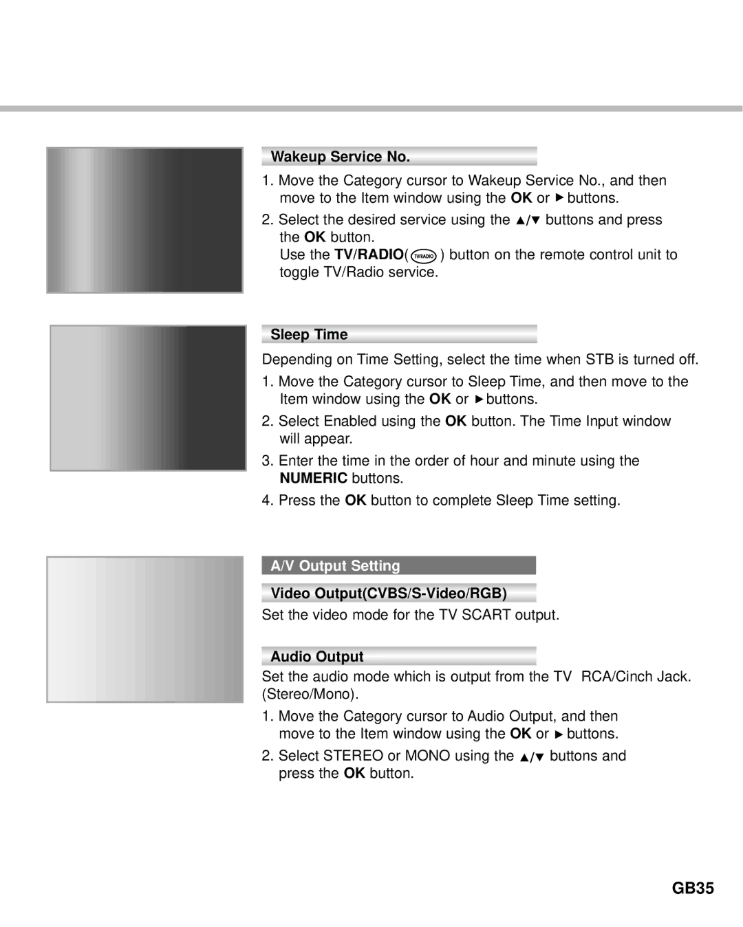 Humax F2-Green manual GB35, Output Setting 