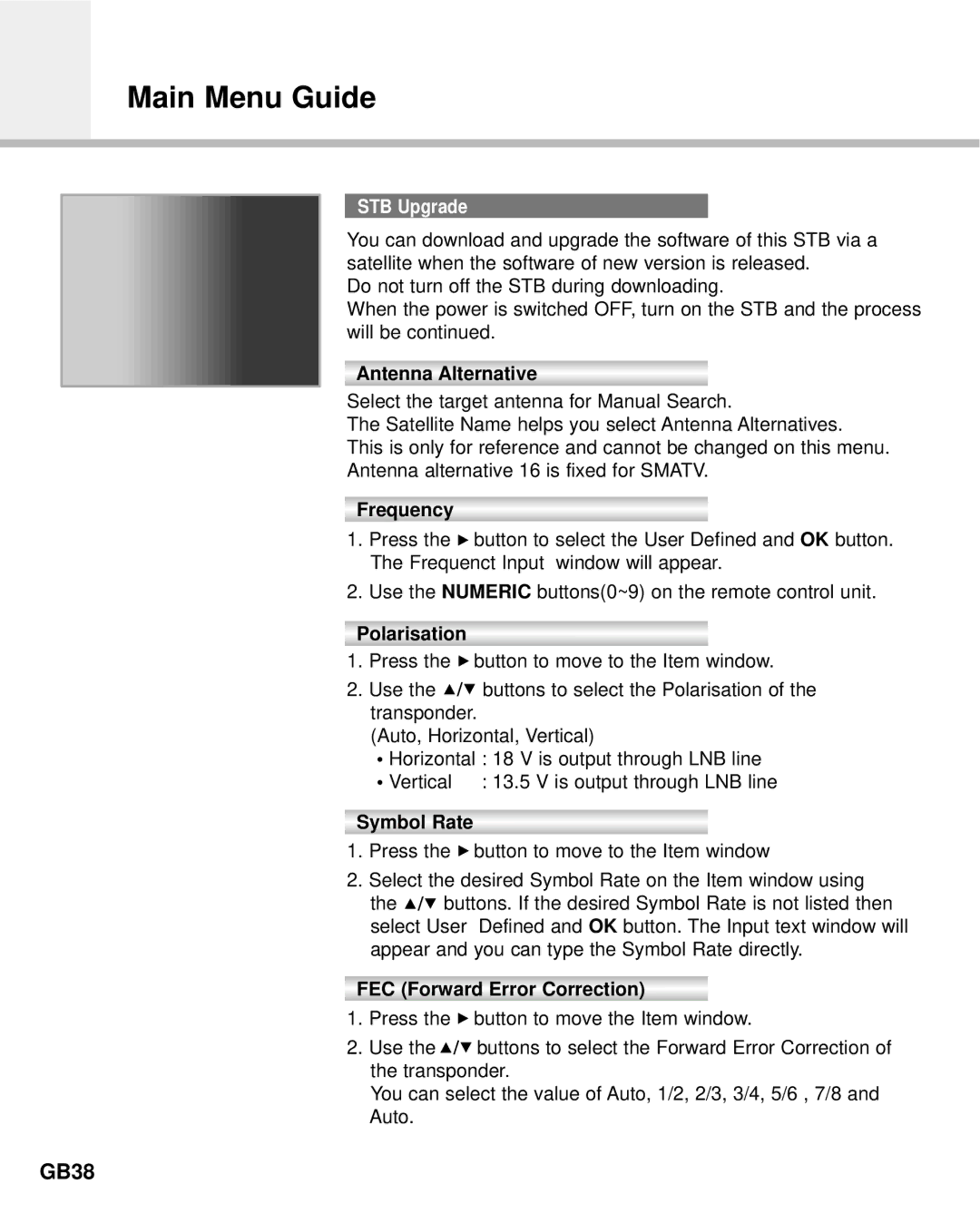 Humax F2-Green manual GB38, STB Upgrade 