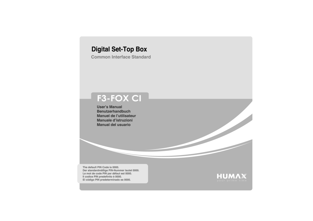 Humax F3-FOX CI manual 