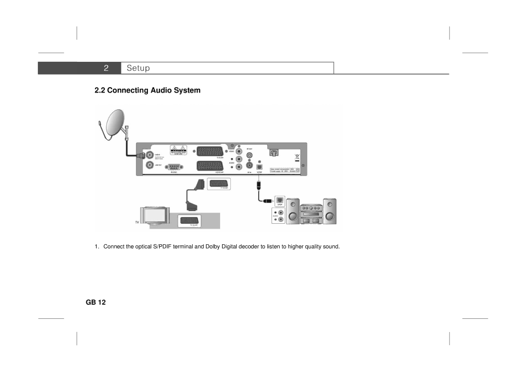 Humax F3-FOX CI manual Connecting Audio System 