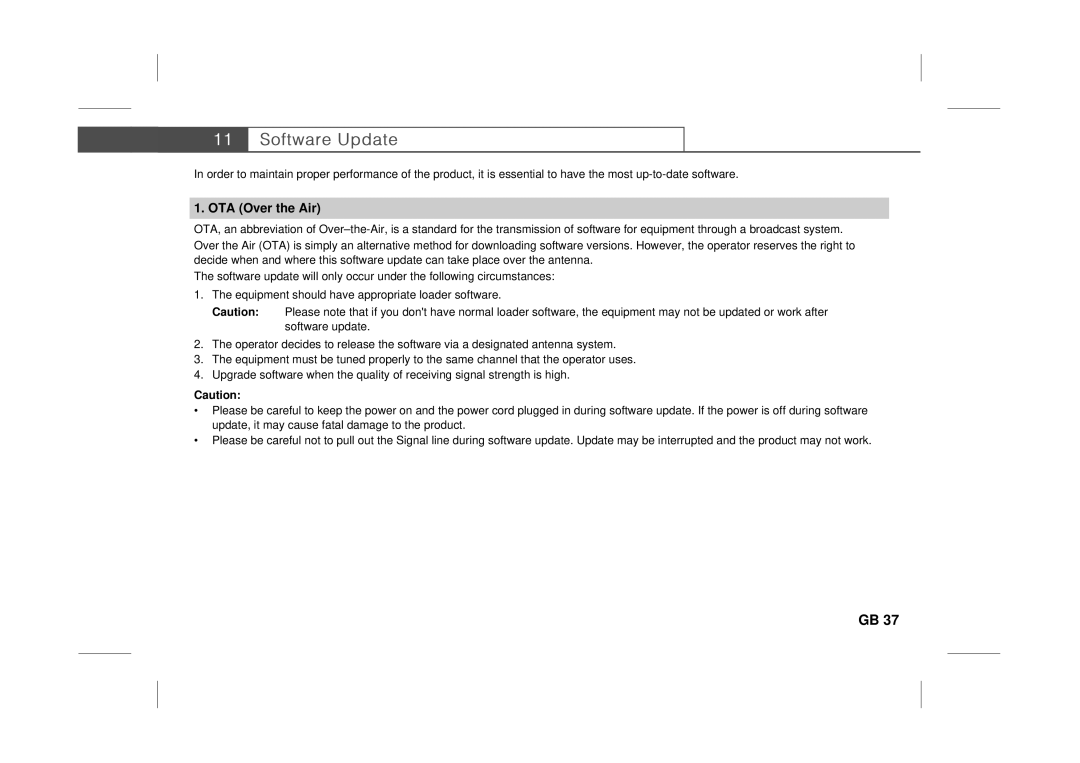 Humax F3-FOX CI manual OTA Over the Air 