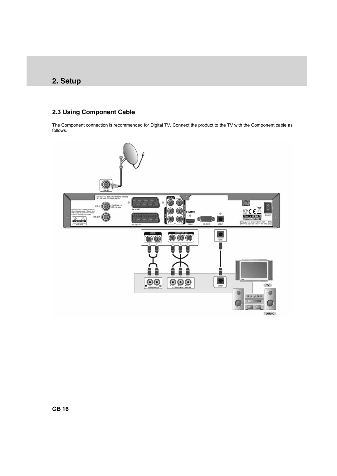 Humax HDCI-2000 manual Using Component Cable 