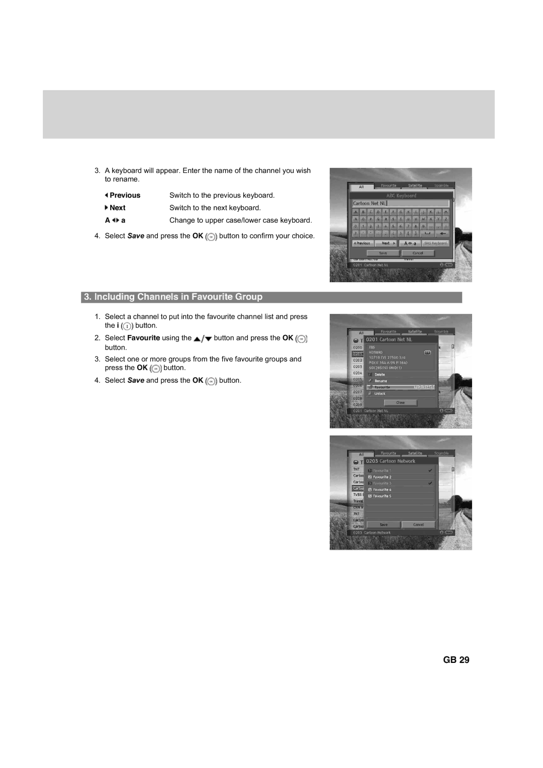 Humax HDCI-2000 manual Including Channels in Favourite Group 