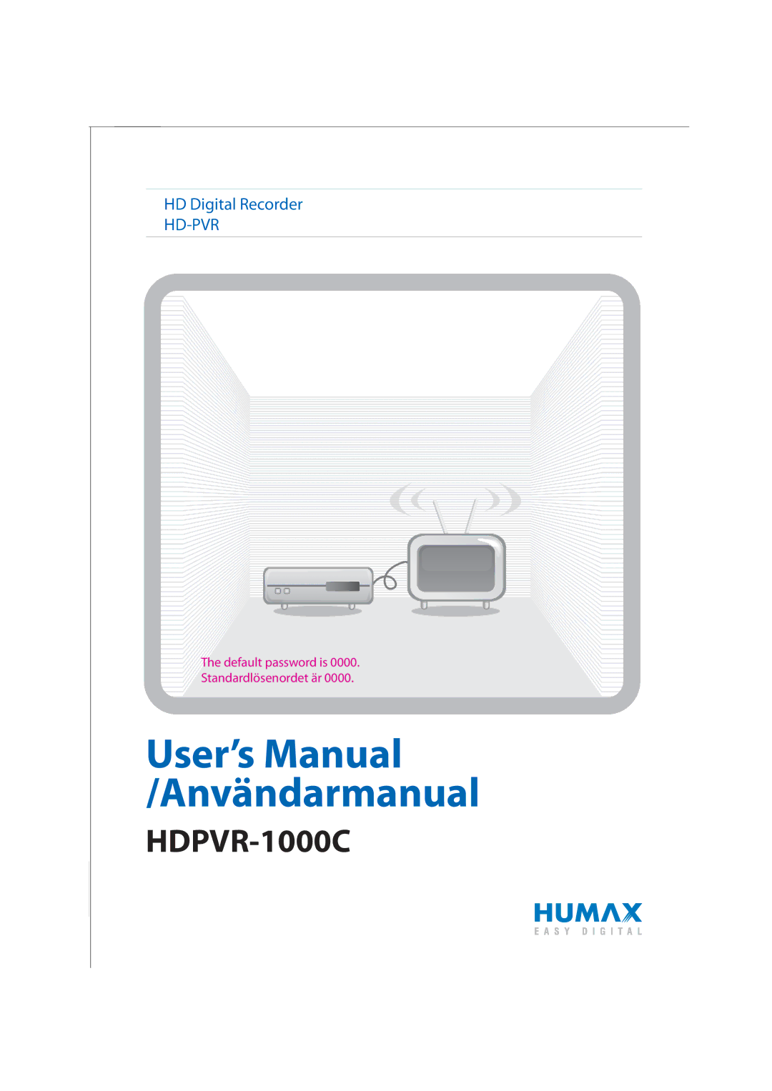 Humax HDPVR-1000C manual 