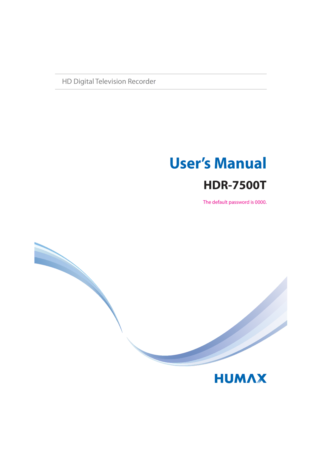 Humax HDR-7500T user manual User’s Manual 