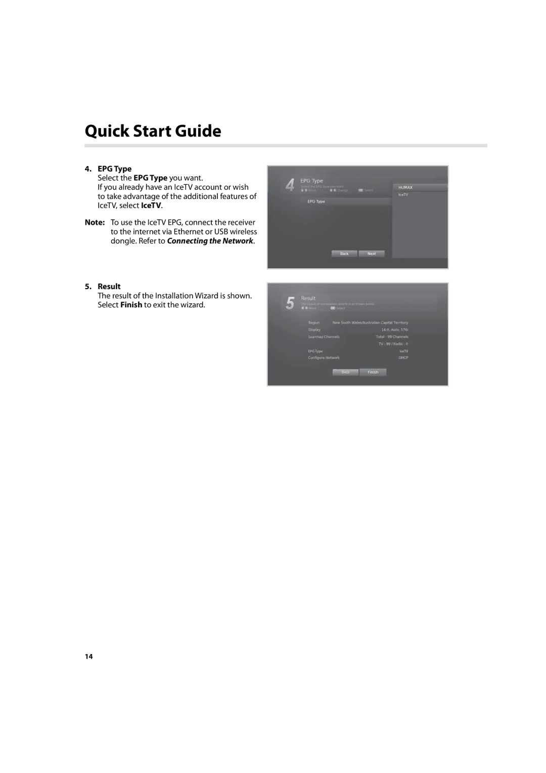 Humax HDR-7500T user manual EPG Type, Result 