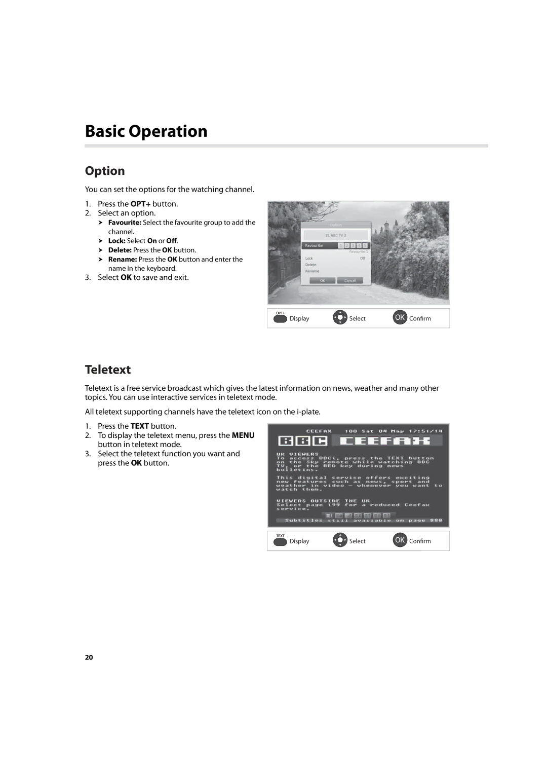 Humax HDR-7500T user manual Option, Teletext 