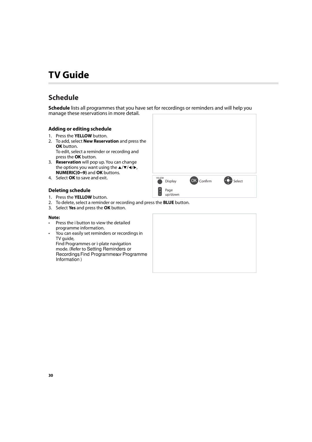 Humax HDR-7500T user manual Schedule, NUMERIC0~9 and OK buttons 