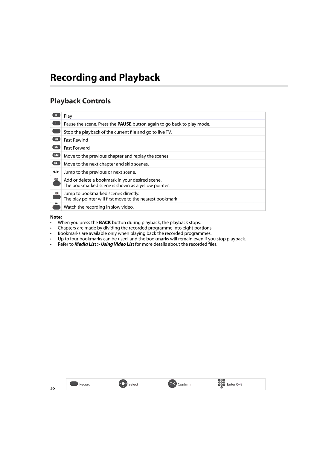 Humax HDR-7500T user manual Playback Controls 