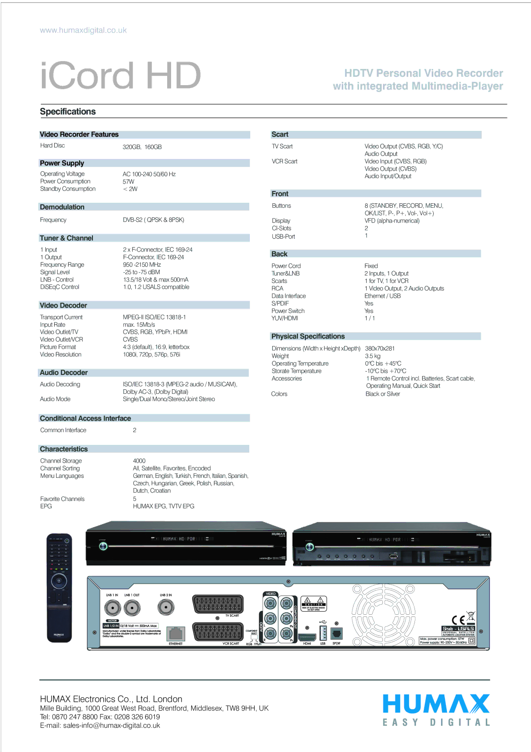 Humax iCord HD manual ICord HD 