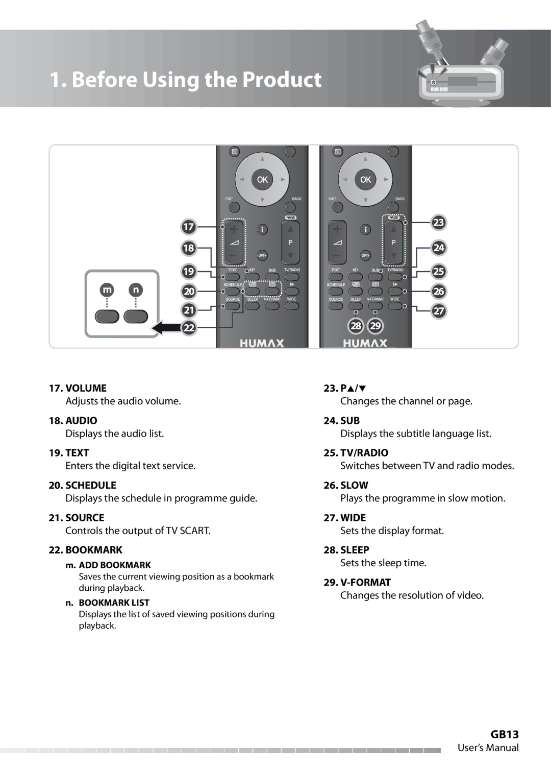 Humax IHDR-5050C user manual GB13 