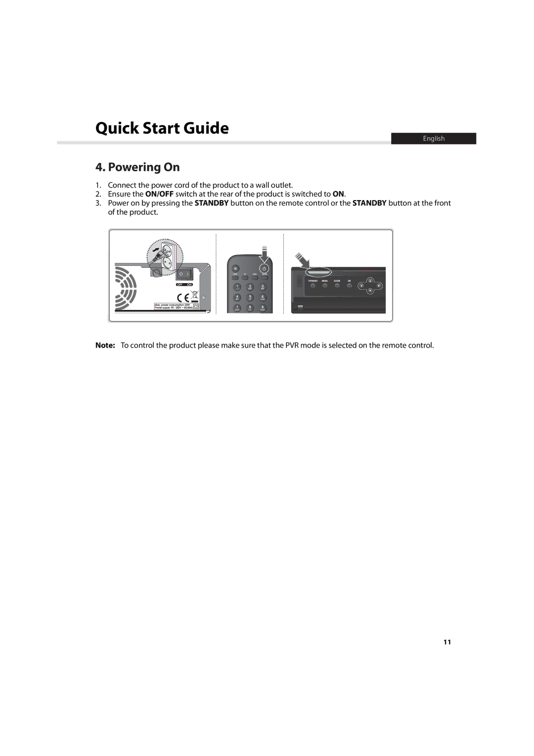 Humax IHDR-5200C user manual Powering On 