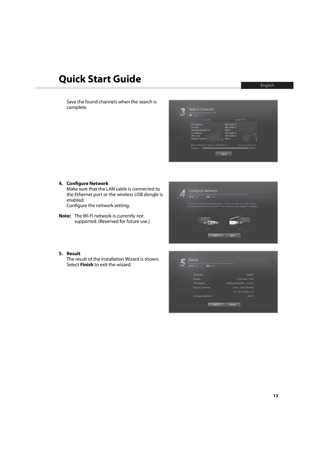 Humax IHDR-5200C user manual Configure Network, Result 