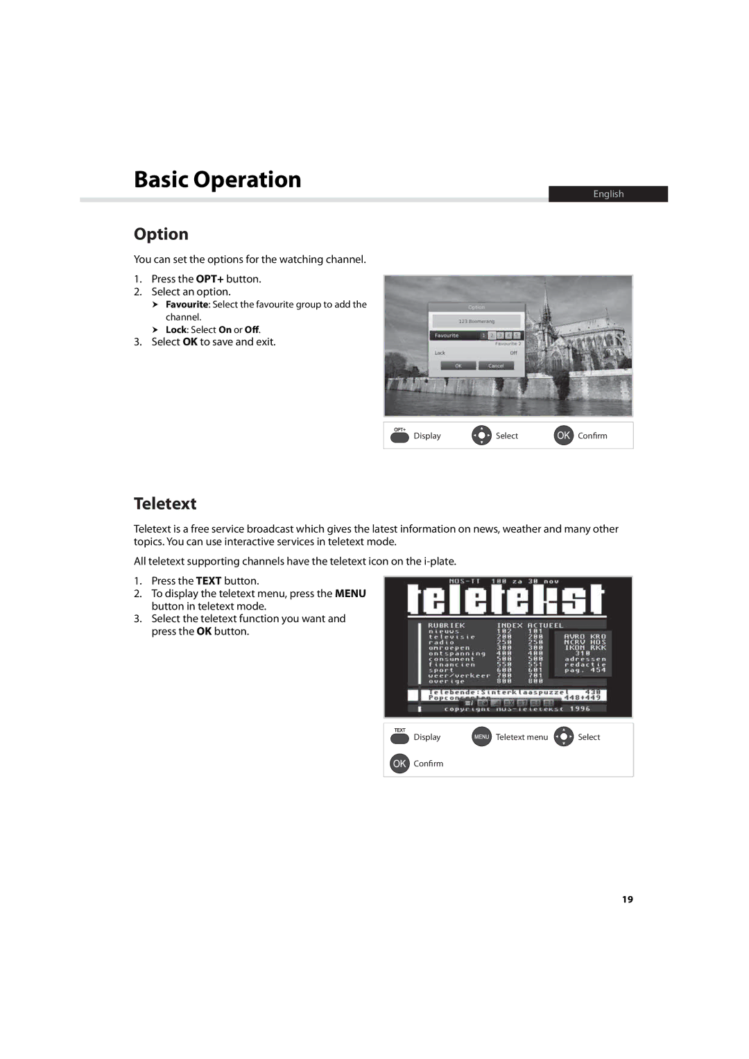 Humax IHDR-5200C user manual Option, Teletext 