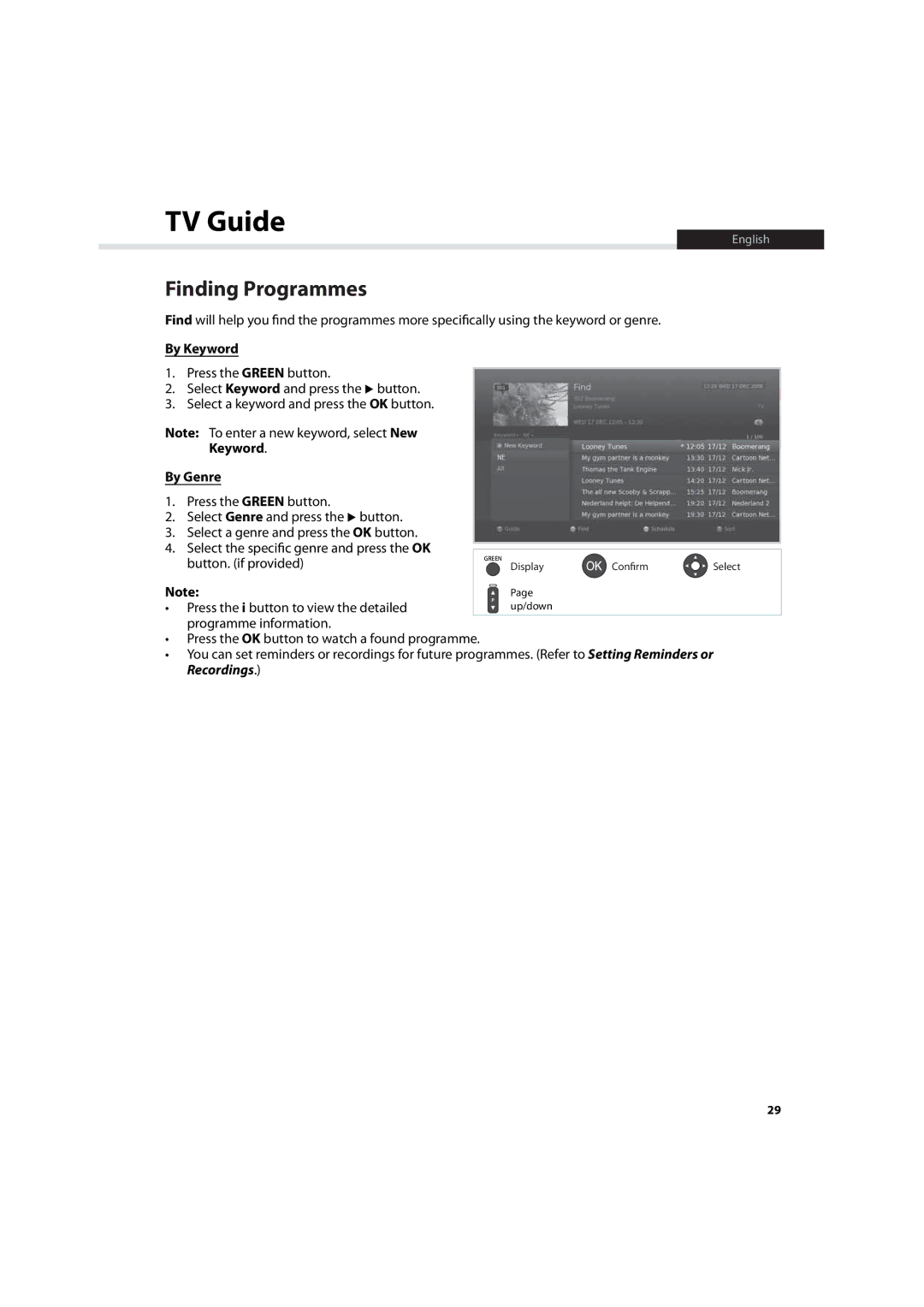 Humax IHDR-5200C user manual Finding Programmes, Keyword 