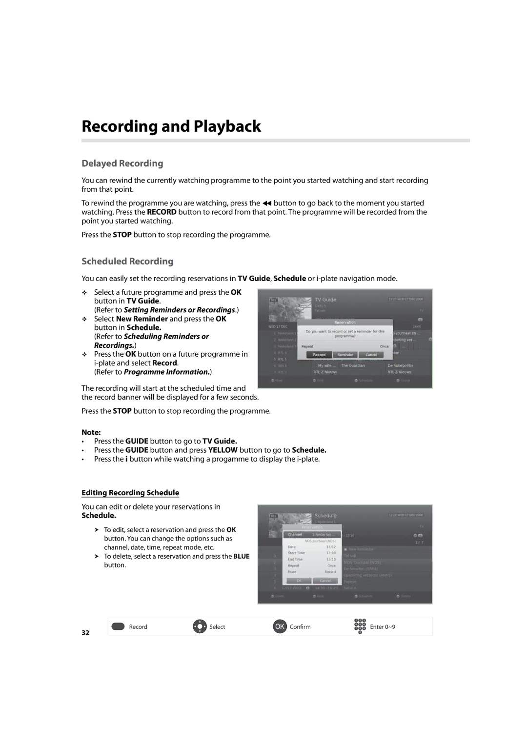 Humax IHDR-5200C user manual Delayed Recording, Scheduled Recording, Editing Recording Schedule 