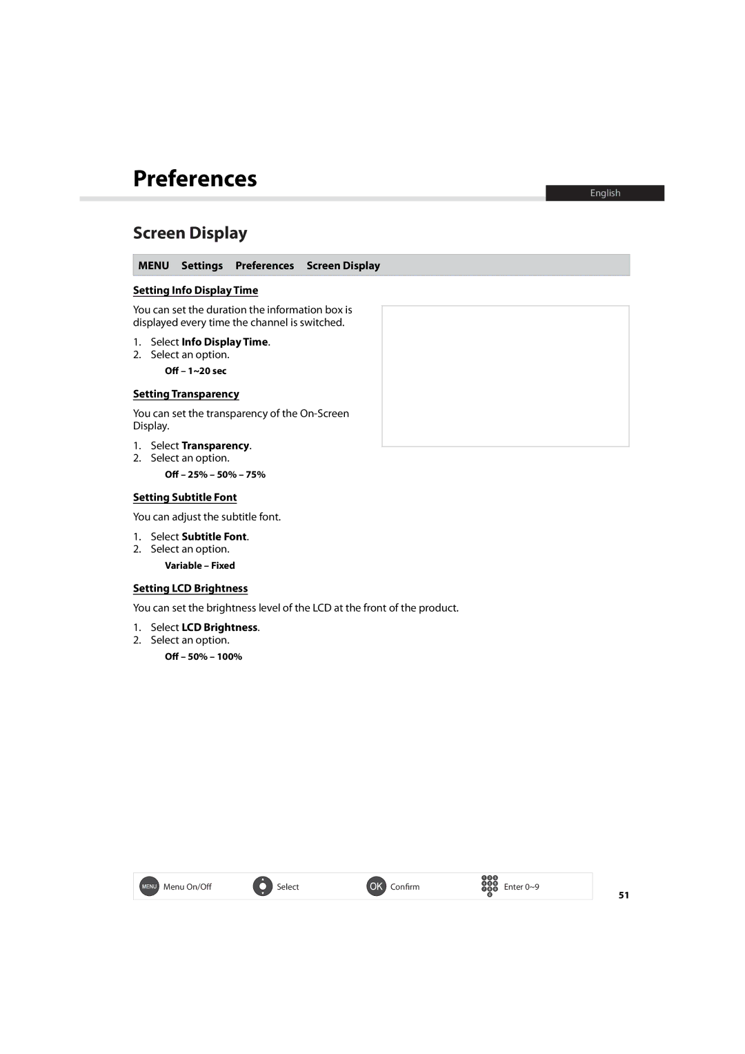 Humax IHDR-5200C user manual Screen Display 