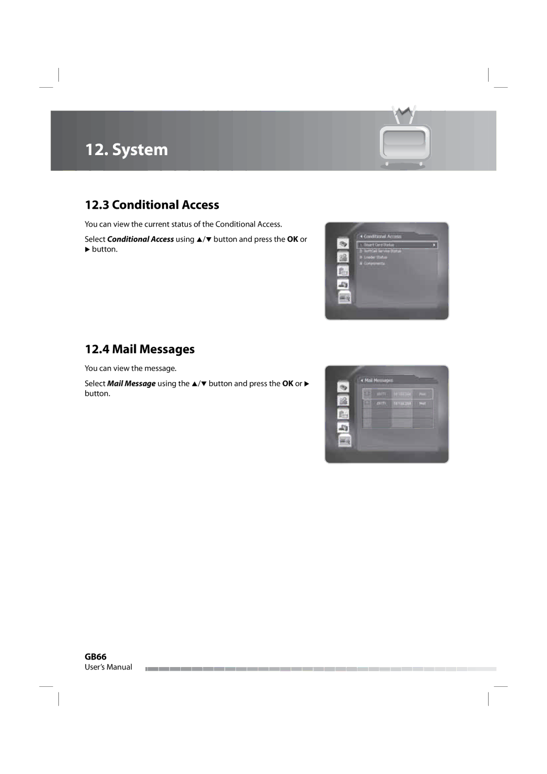 Humax iPVR-9200C manual Mail Messages, GB66 