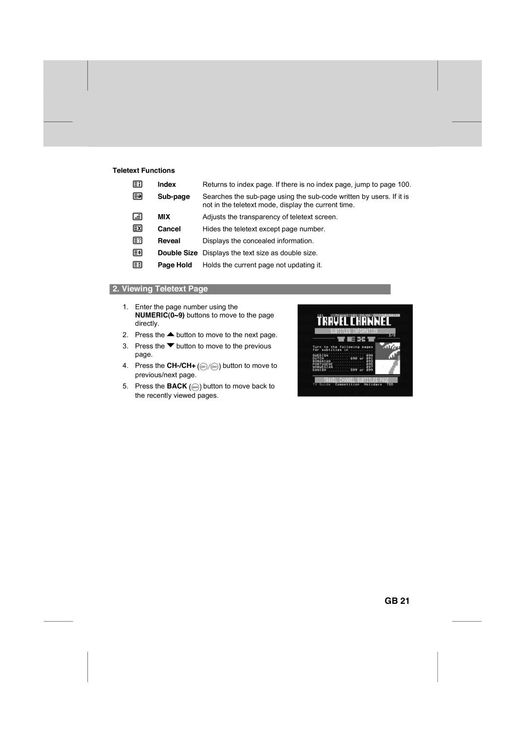 Humax IR-FOX C manual Viewing Teletext, Teletext Functions Index, Mix 