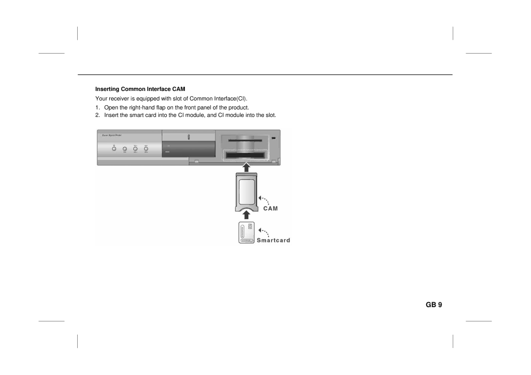 Humax IRCI-ACE user manual Inserting Common Interface CAM 