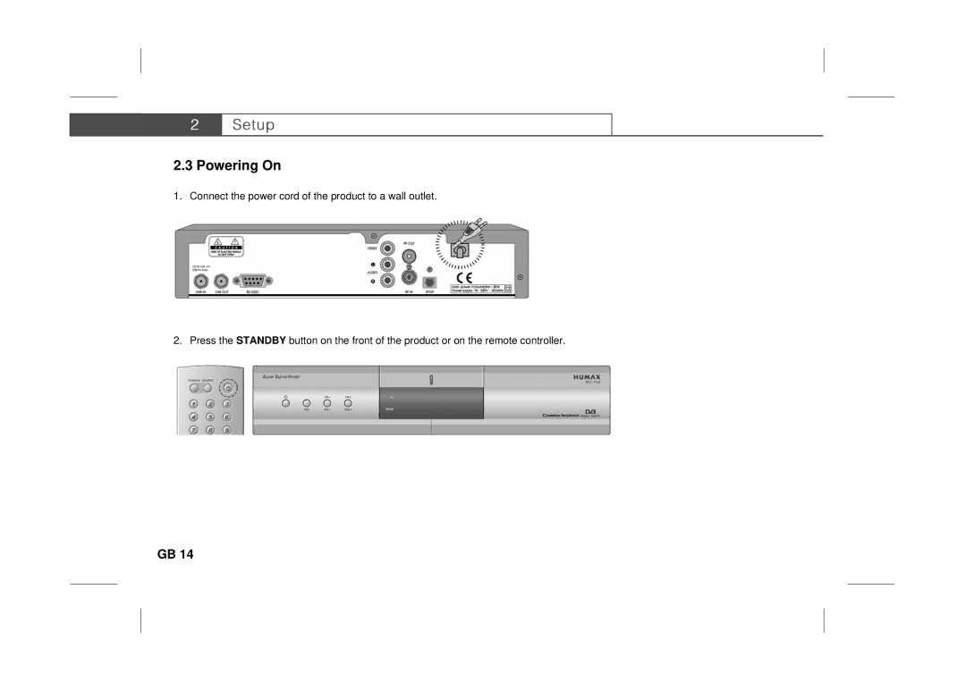 Humax IRCI-ACE user manual Powering On 