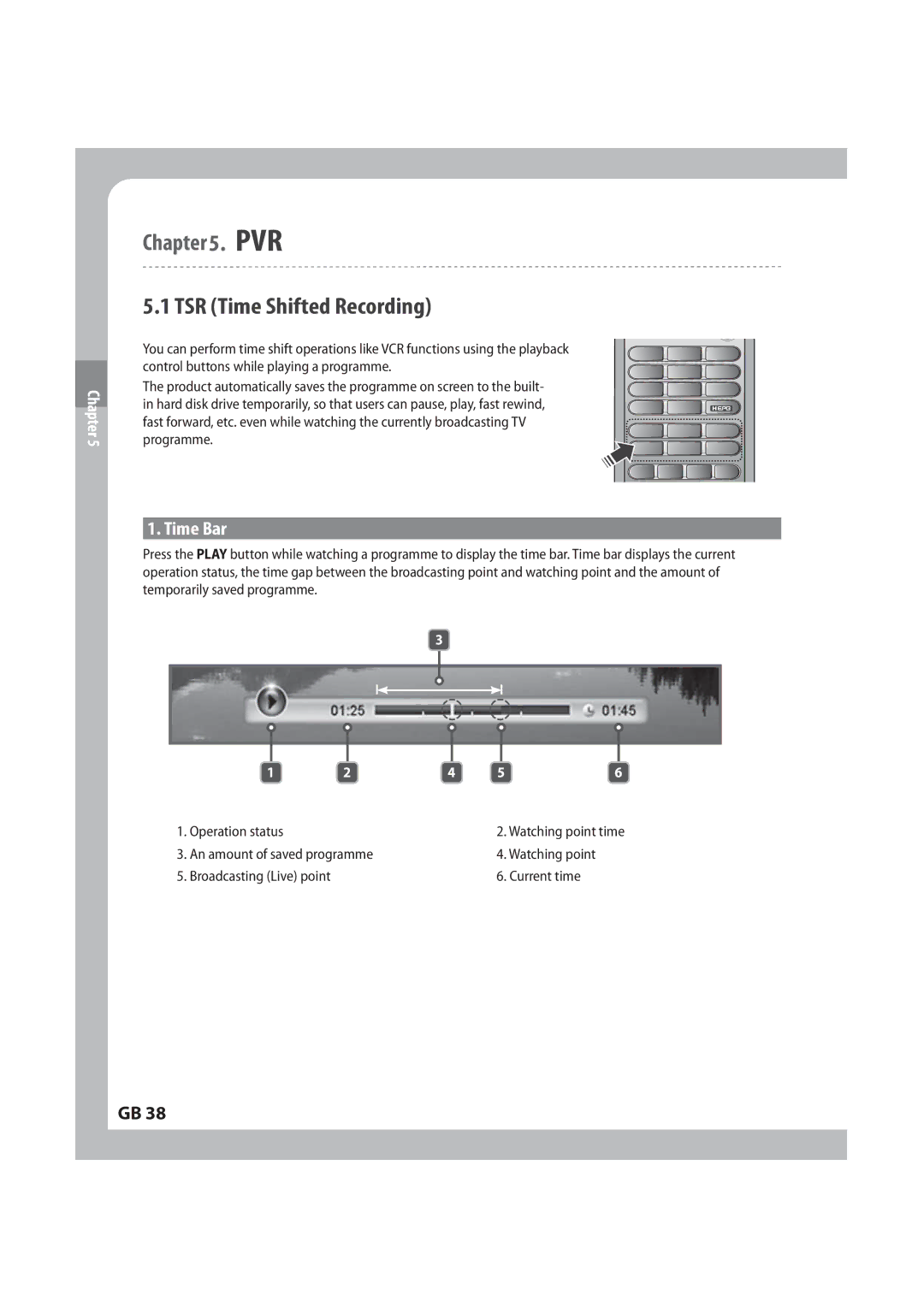 Humax IRCI-PVR manual 543 5JNF4IJGUFE3FDPSEJOH, 5JNF#BS, DpouspmCvuupotXijmfQmbzjohBQsphsbnnf 