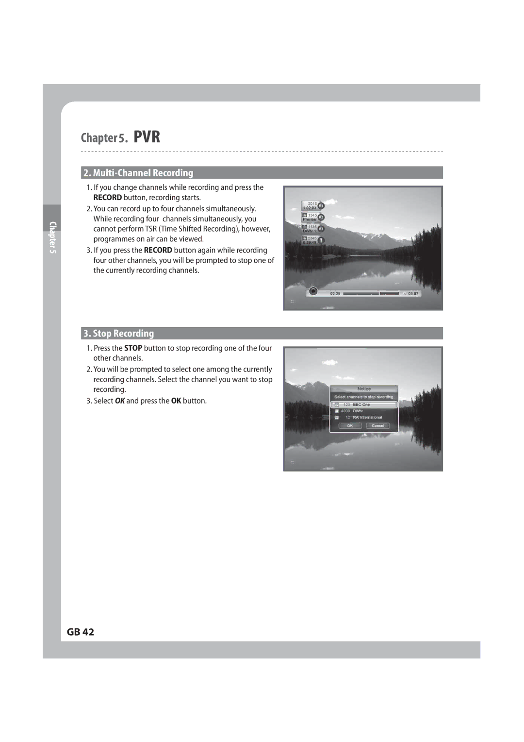 Humax IRCI-PVR manual .VMUJ$IBOOFM3FDPSEJOH, 4UPQ3FDPSEJOH 