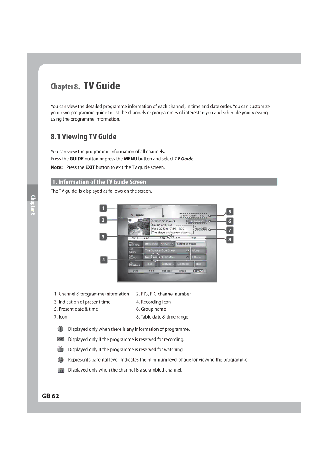 Humax IRCI-PVR manual 7JFXJOH57VJEF, *OGPSNBUJPOPGUIF57VJEF4DSFFO, SpvqObnf 