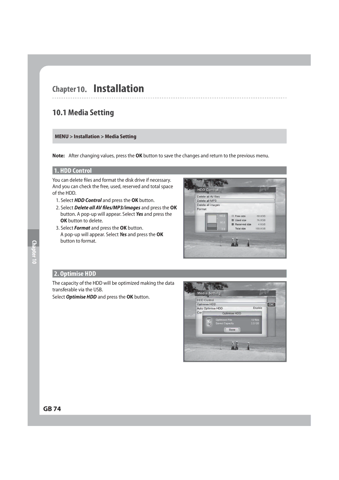 Humax IRCI-PVR manual .FEJB4FUUJOH, %%$Pouspm, 0QUJNJTF%%, *OTUBMMBUJPO.FEJB4FUUJOH 