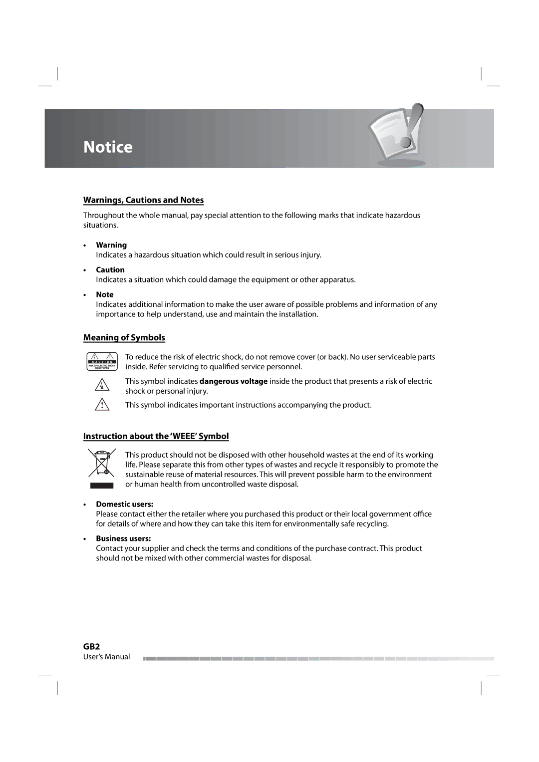 Humax IRHD-5000C user manual Domestic users, Business users 