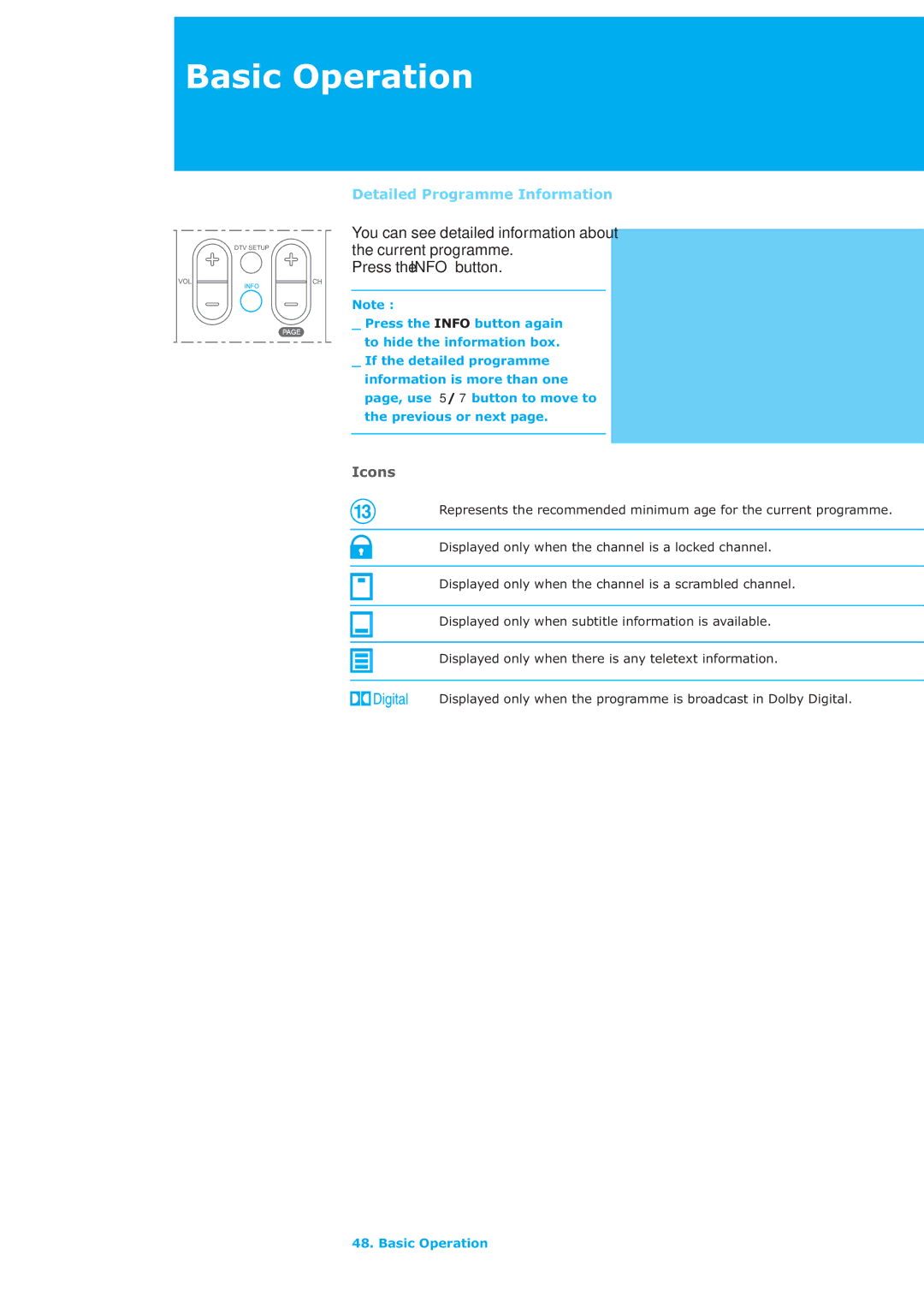 Humax LAU-26TPVR manual Detailed Programme Information 