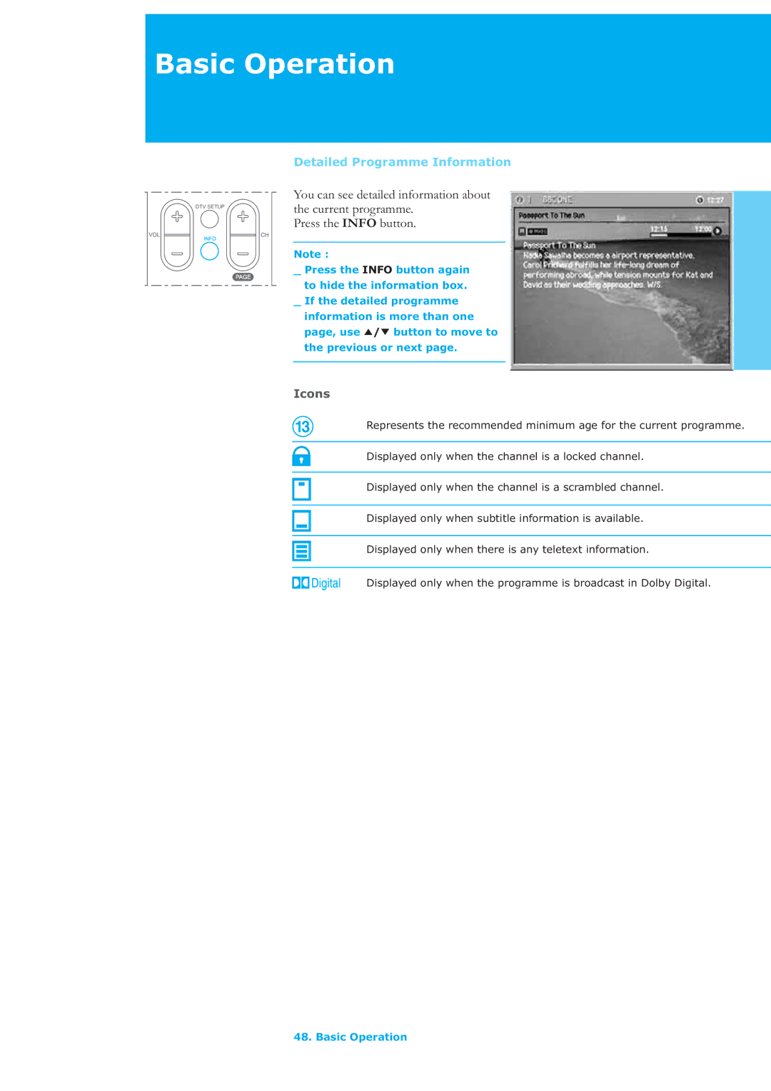 Humax LAU-32TPVR manual Detailed Programme Information 