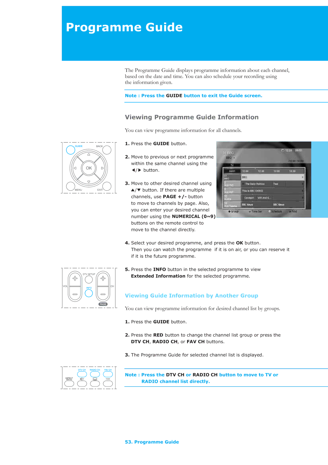 Humax LAU-32TPVR manual Viewing Programme Guide Information, You can view programme information for all channels 