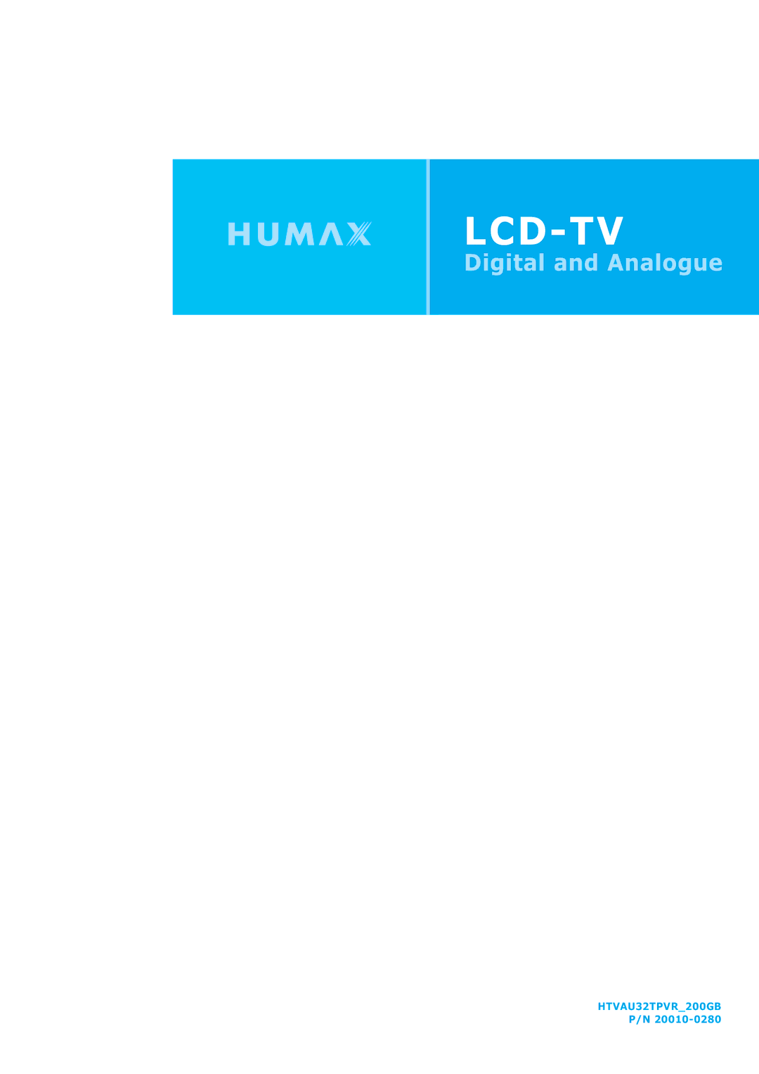 Humax LAU-32TPVR manual Lcd-Tv 