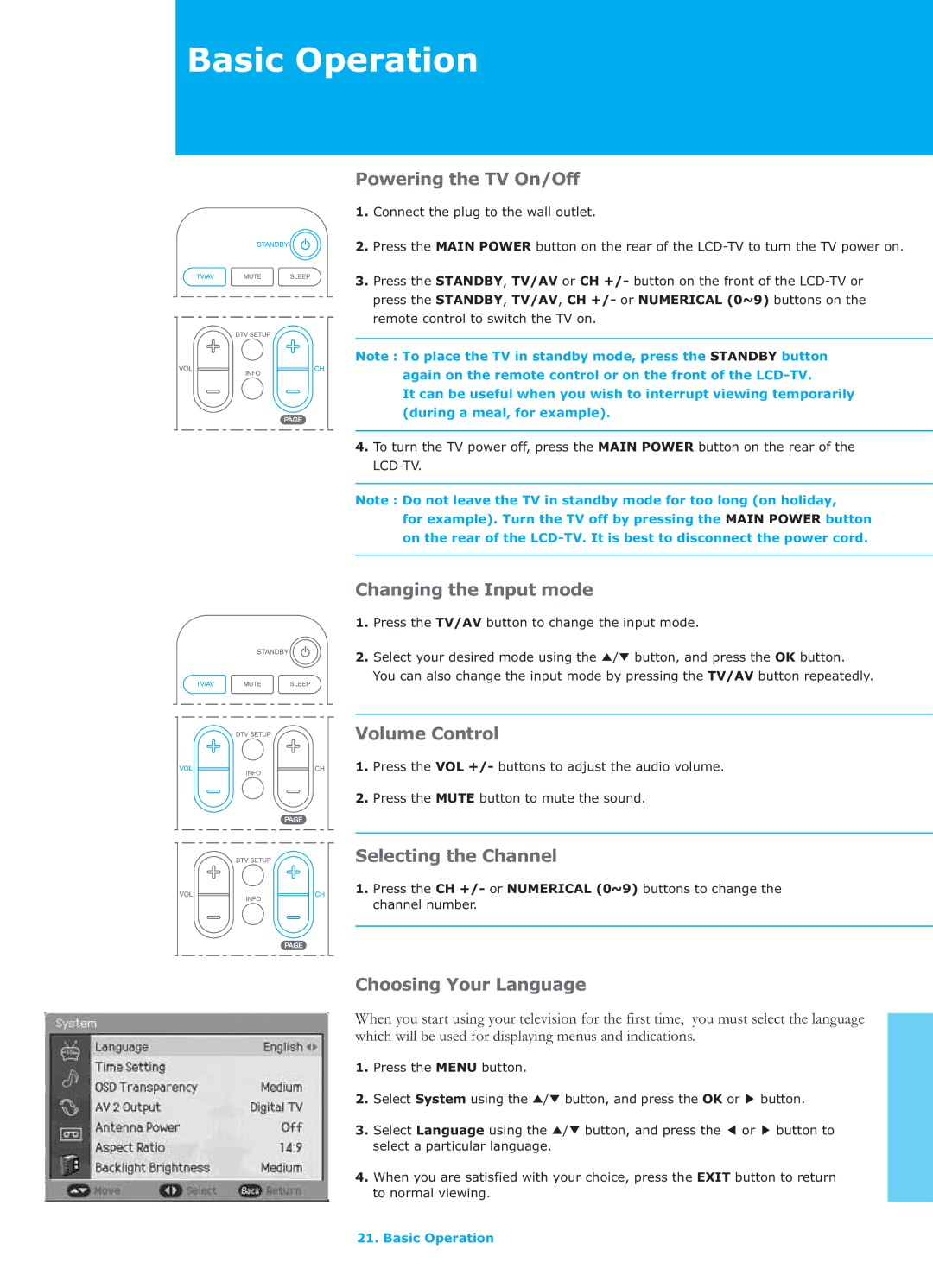 Humax LGB-26TPVR manual Basic Operation 