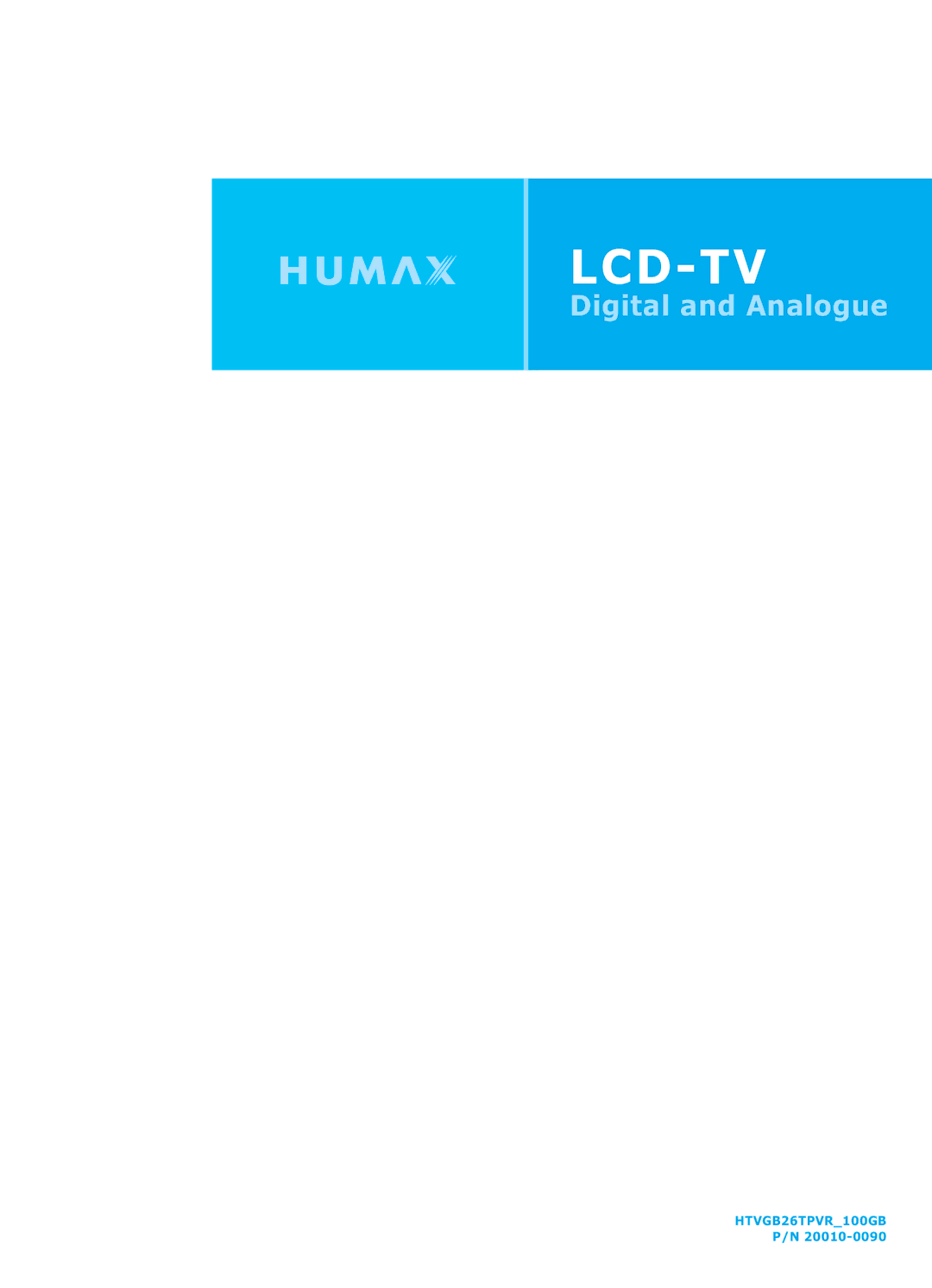 Humax LGB-26TPVR manual Lcd-Tv 