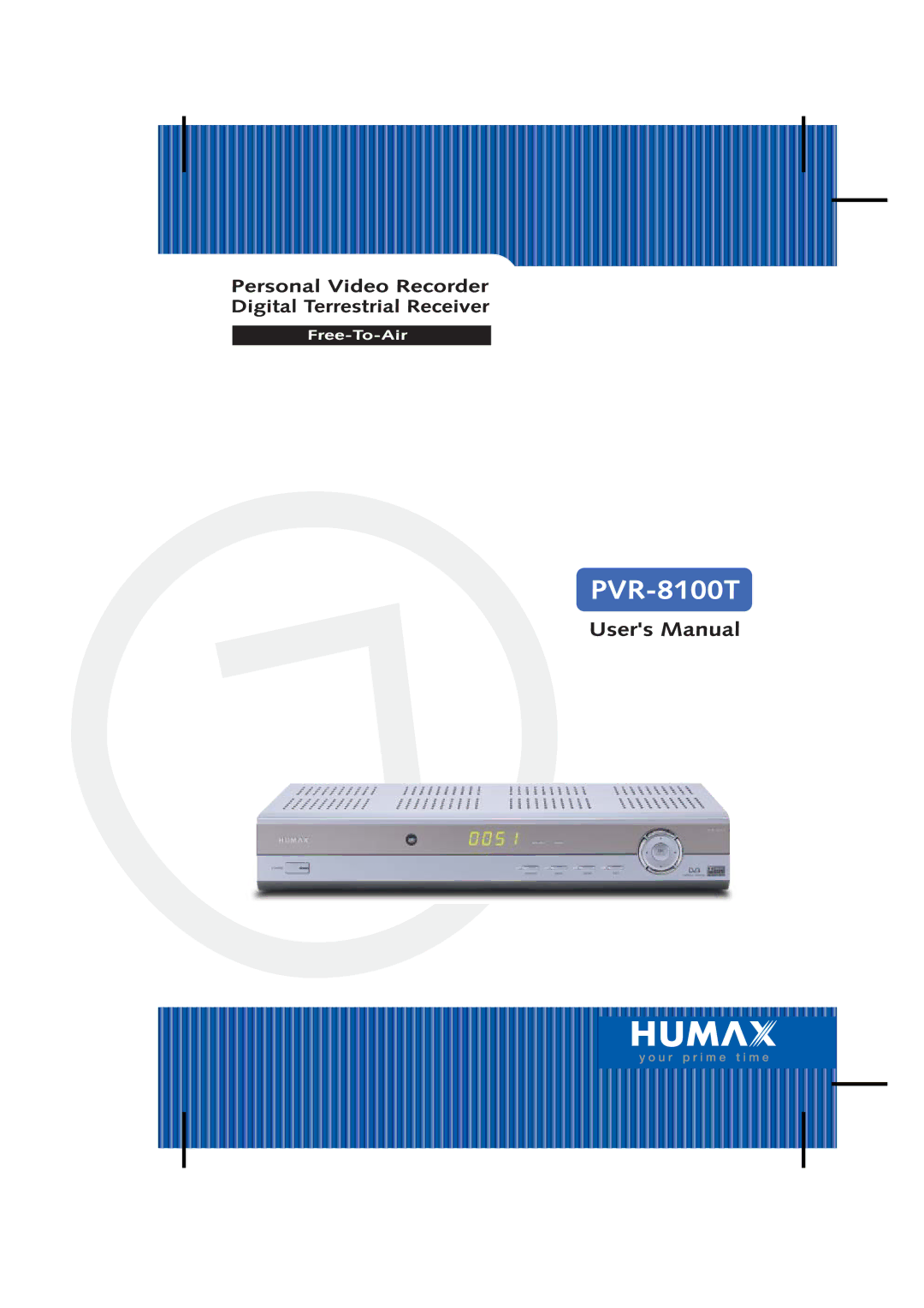 Humax PVR-8100T manual 