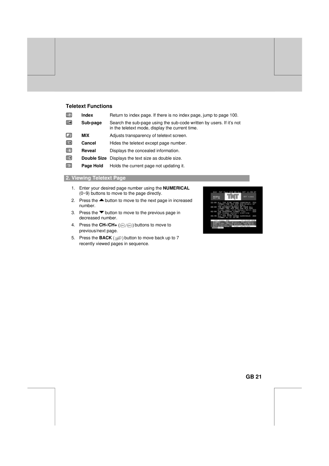 Humax PVR-8100T manual Teletext Functions, Viewing Teletext, Teletext mode, display the current time 