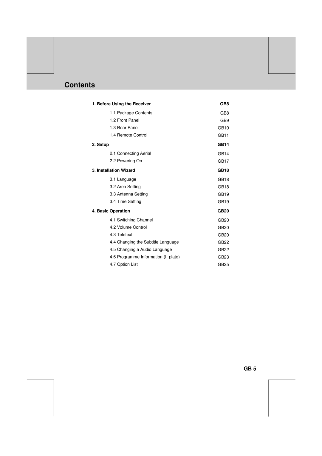 Humax PVR-8100T manual Contents 