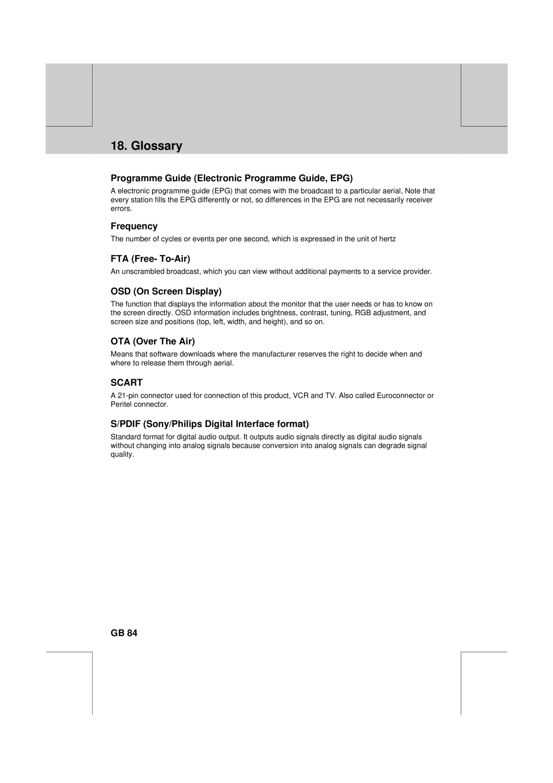 Humax PVR-8100T manual Glossary 