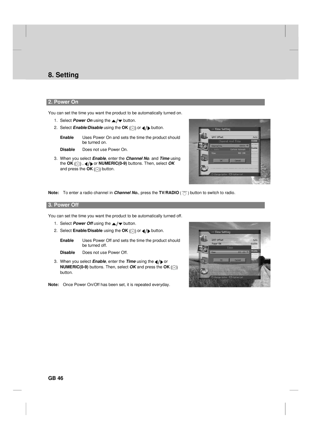 Humax TV HDCl-2000 manual Power On, Power Off 